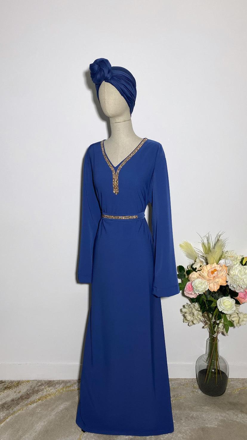 ABAYA NERMIN BLEUE