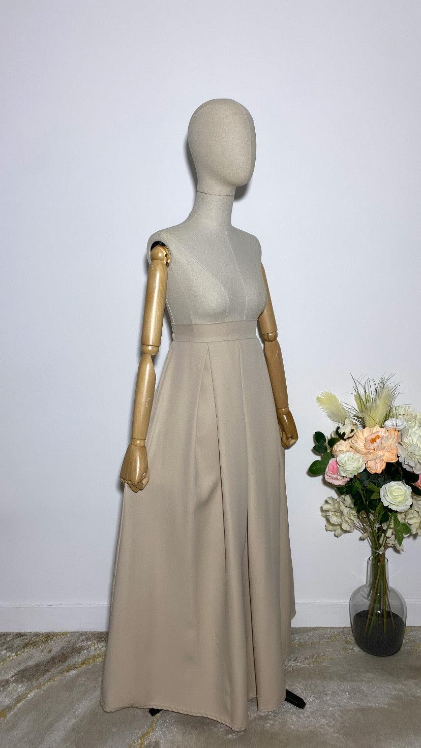 LONG BEIGE TRAPEZE SKIRT