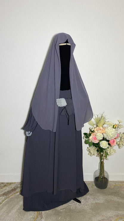 HIJAB CARRÉ BLEU GRIS - BAYT AL MUMIN