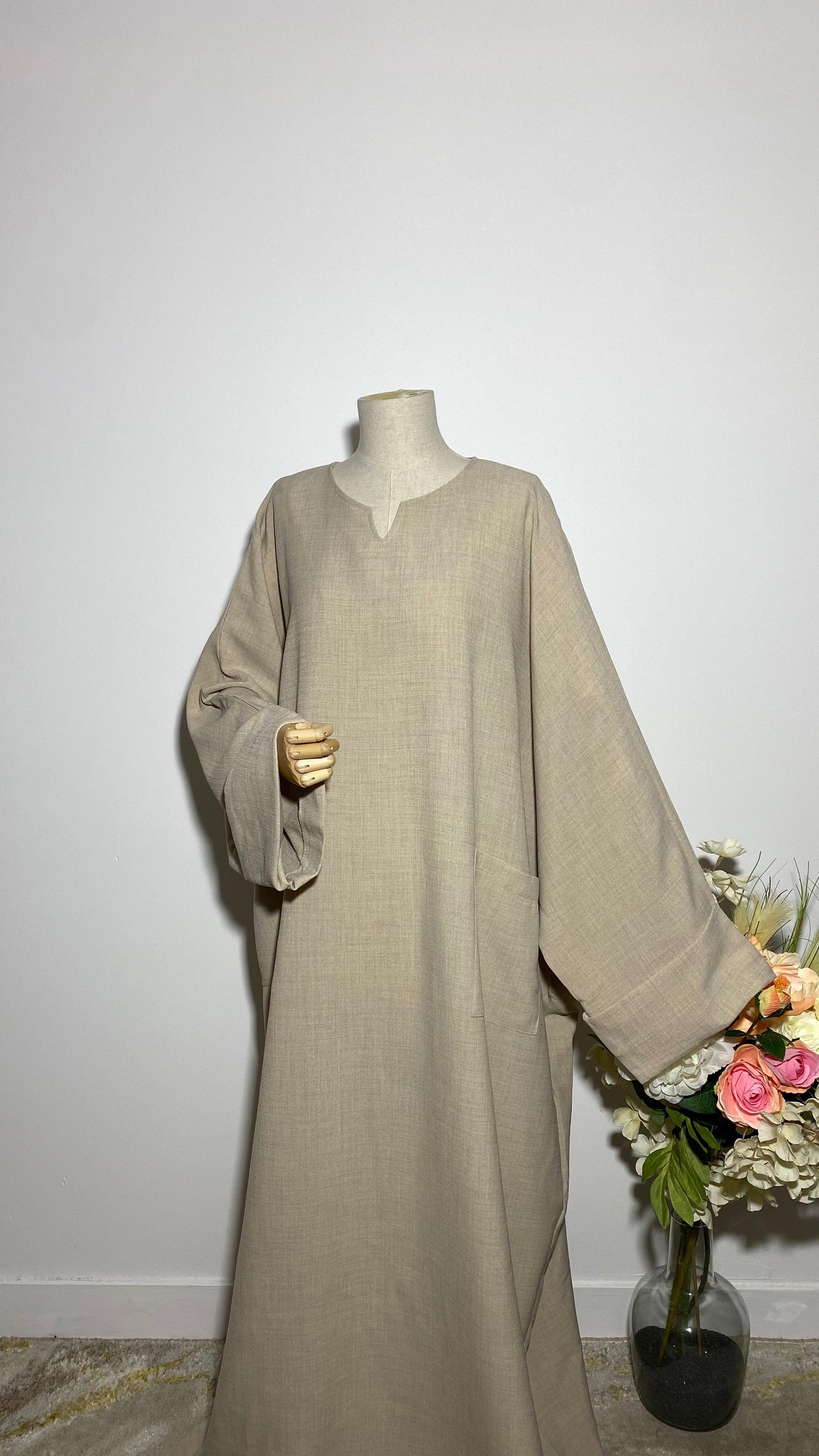 ABAYA YUMNA BEIGE - BAYT AL MUMIN