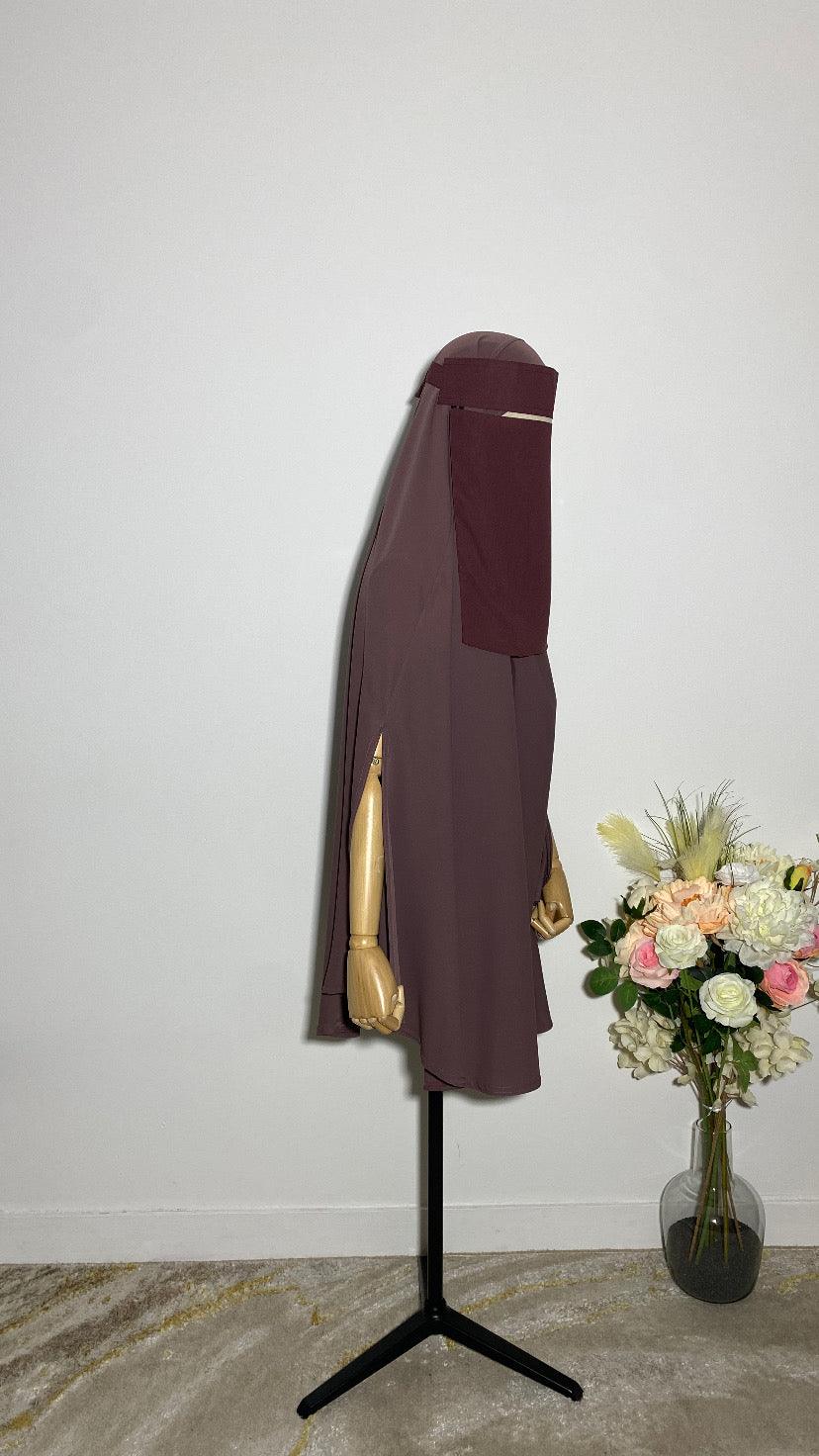 NIQAB SAOUDI BURGUNDY - BAYT AL MUMIN