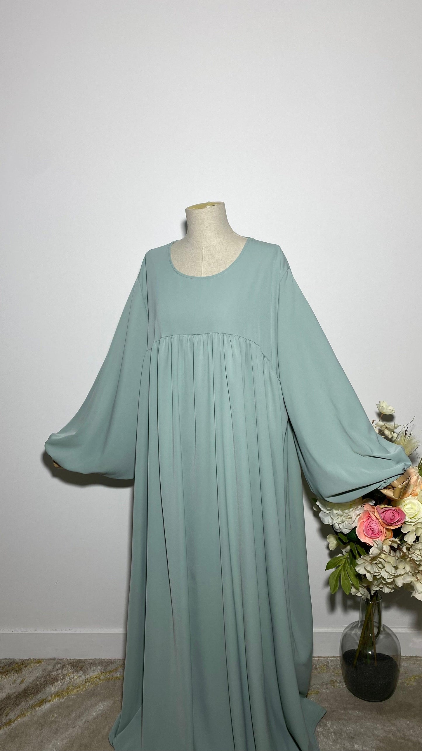 ABAYA JINA BLEU PASTEL - BAYT AL MUMIN