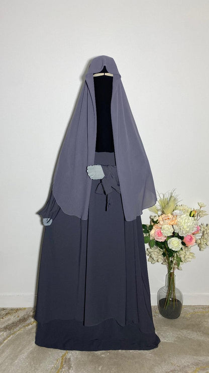 HIJAB CARRÉ BLEU GRIS - BAYT AL MUMIN