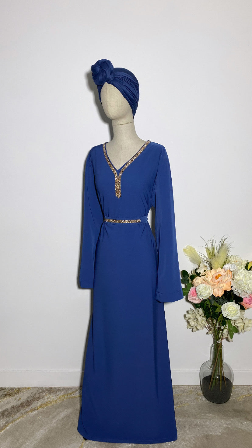 ABAYA NERMIN BLEUE