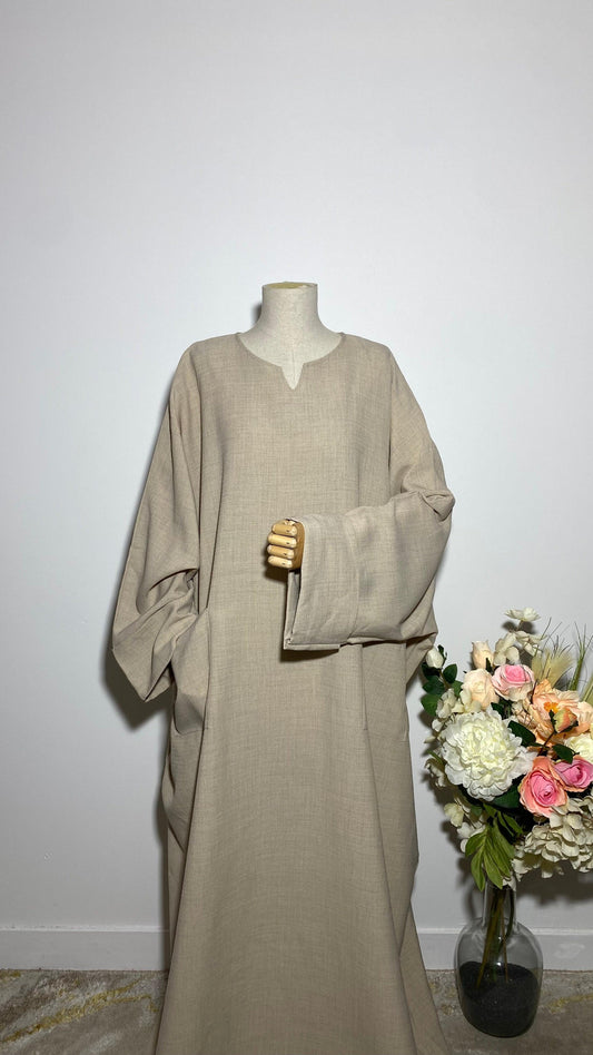 ABAYA YUMNA BEIGE - BAYT AL MUMIN