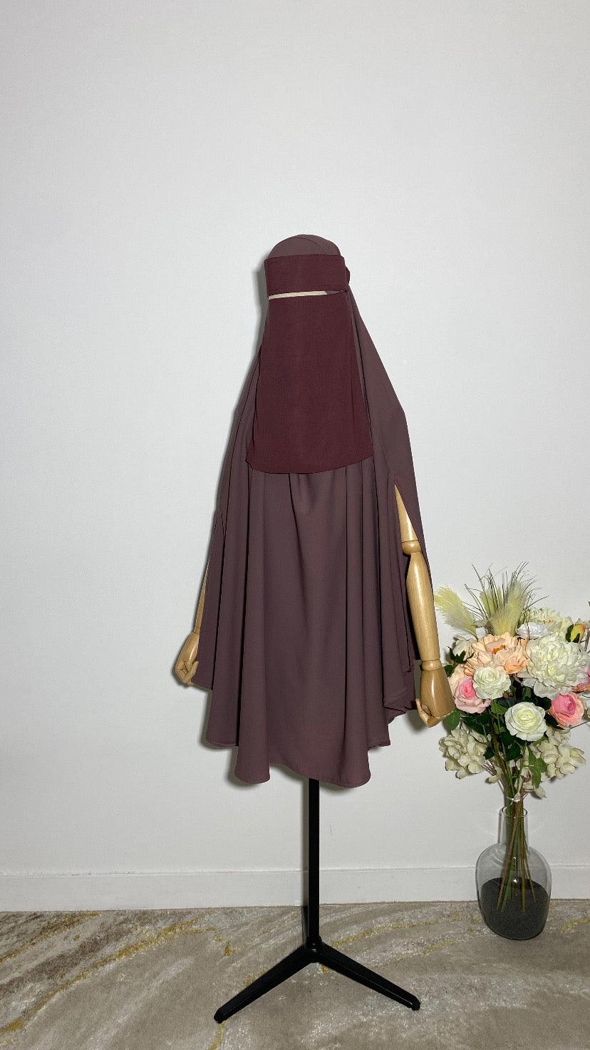 NIQAB SAOUDI BURGUNDY - BAYT AL MUMIN