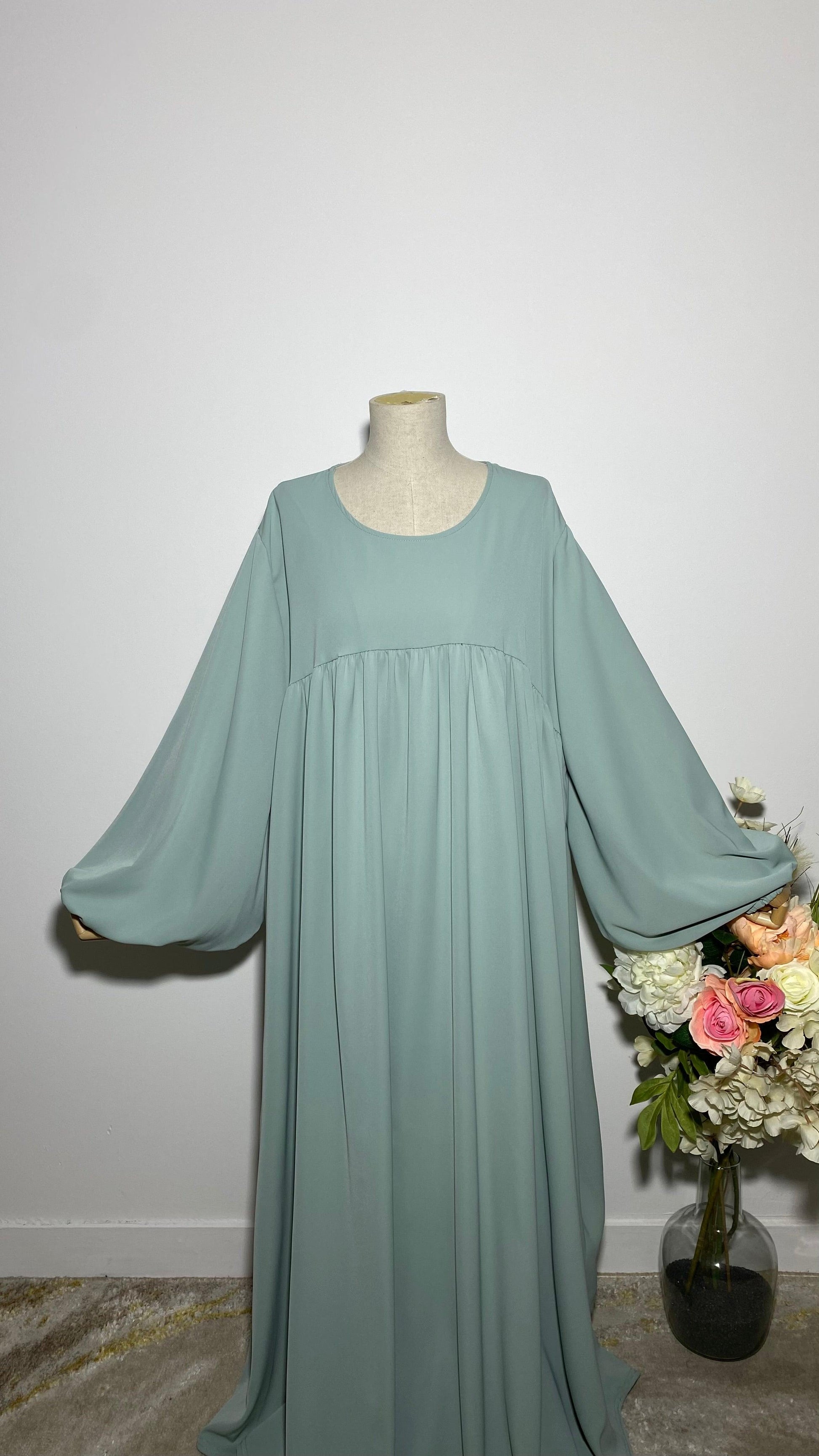 ABAYA JINA BLEU PASTEL - BAYT AL MUMIN