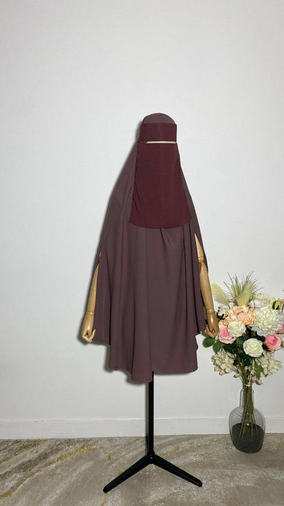 NIQAB SAOUDI BURGUNDY - BAYT AL MUMIN