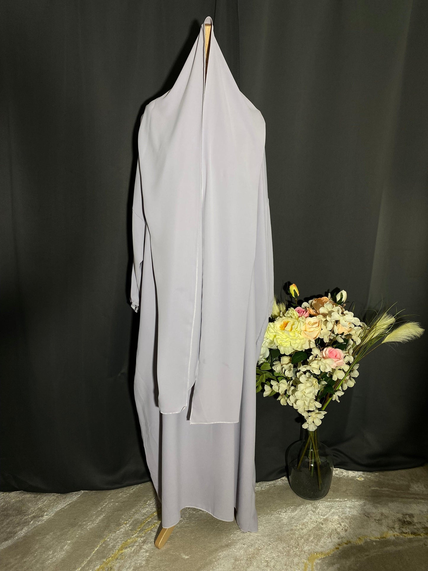 ABAYA RIHEB GRIS CLAIR - BAYT AL MUMIN