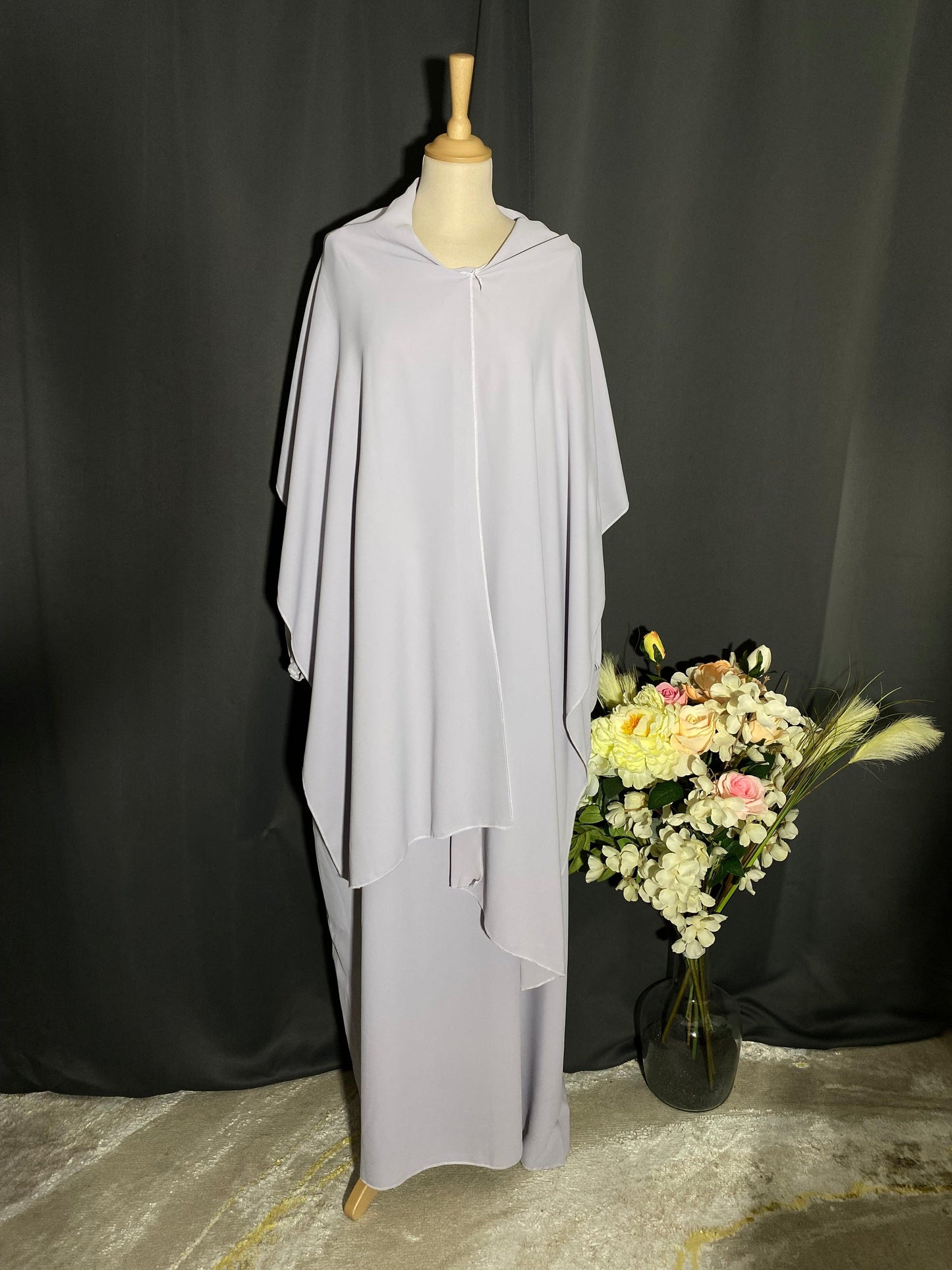 ABAYA RIHEB GRIS CLAIR - BAYT AL MUMIN