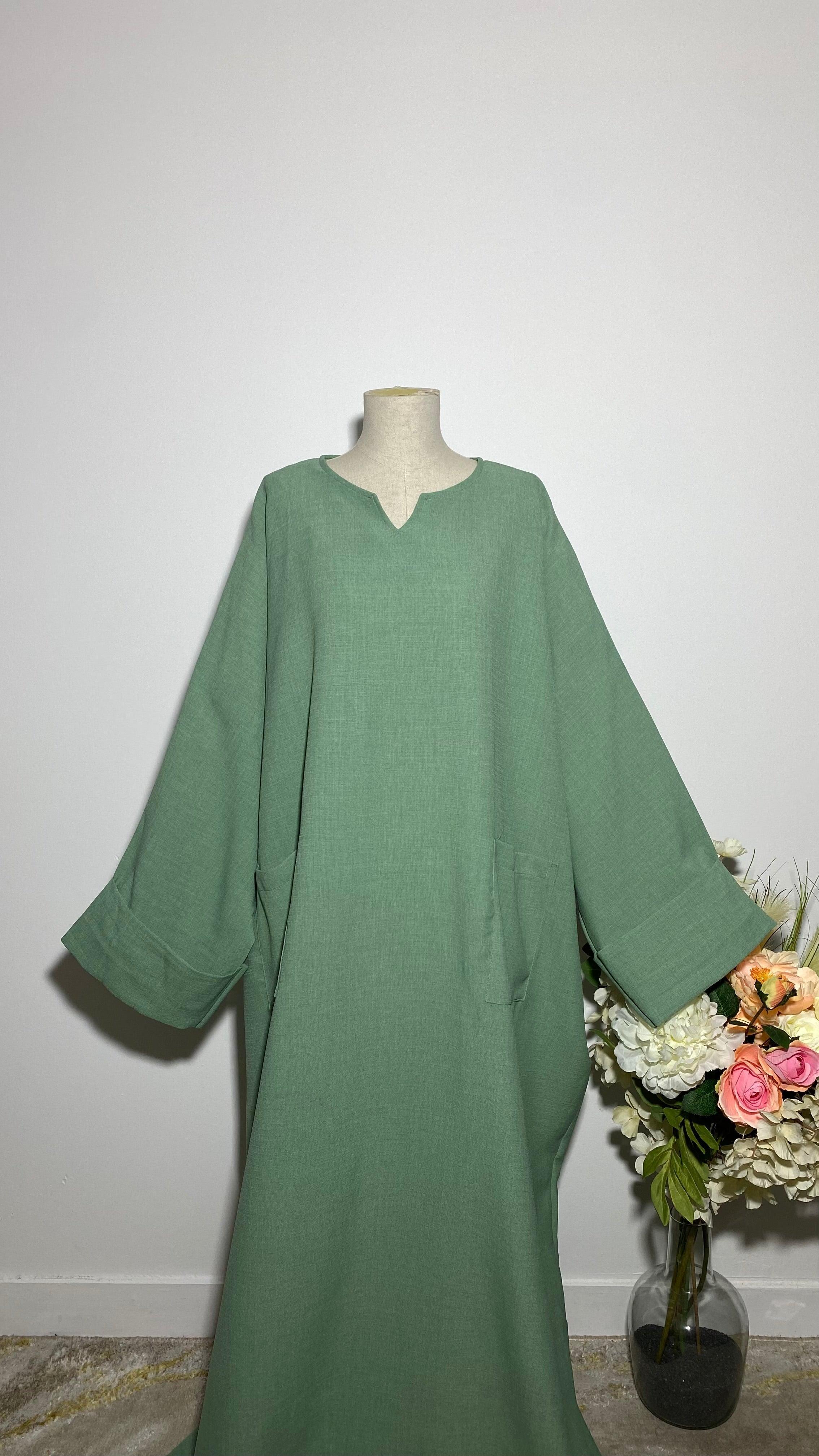 ABAYA YUMNA VERT D’EAU - BAYT AL MUMIN