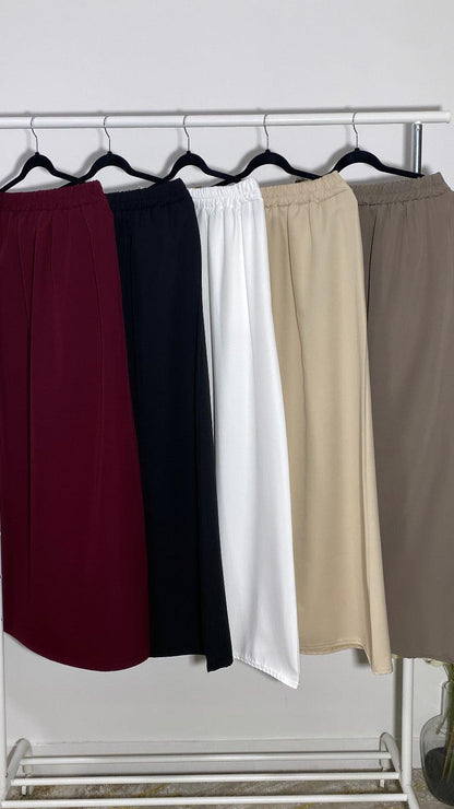 LONG BURGUNDY TRAPEZE SKIRT