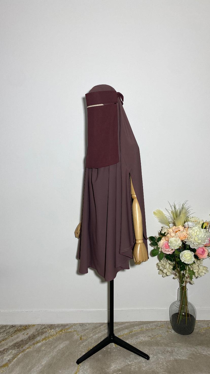 NIQAB SAOUDI BURGUNDY - BAYT AL MUMIN