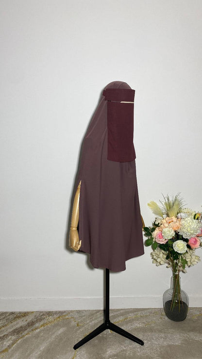 NIQAB SAOUDI BURGUNDY - BAYT AL MUMIN