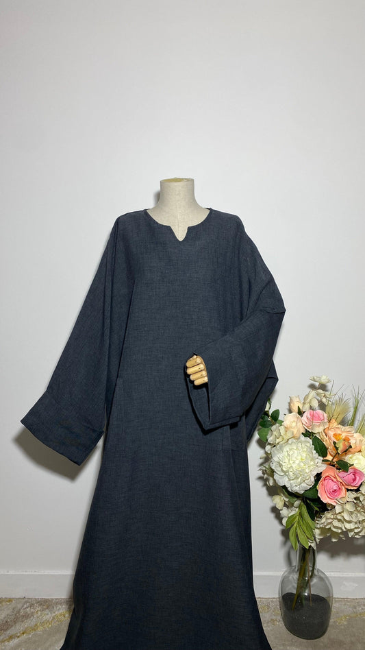 ABAYA YUMNA GRIS ANTHRACITE - BAYT AL MUMIN