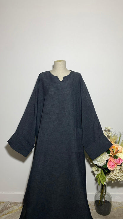 ABAYA YUMNA GRIS ANTHRACITE - BAYT AL MUMIN