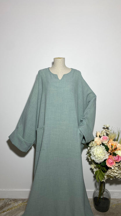 ABAYA YUMNA BLEU PASTEL - BAYT AL MUMIN