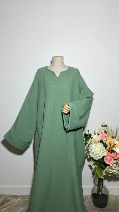 ABAYA YUMNA VERT D’EAU - BAYT AL MUMIN