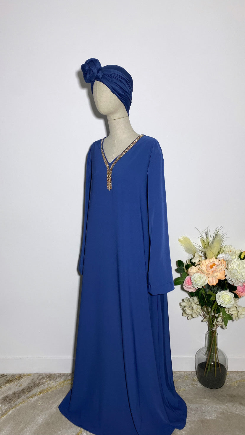 ABAYA NERMIN BLEUE