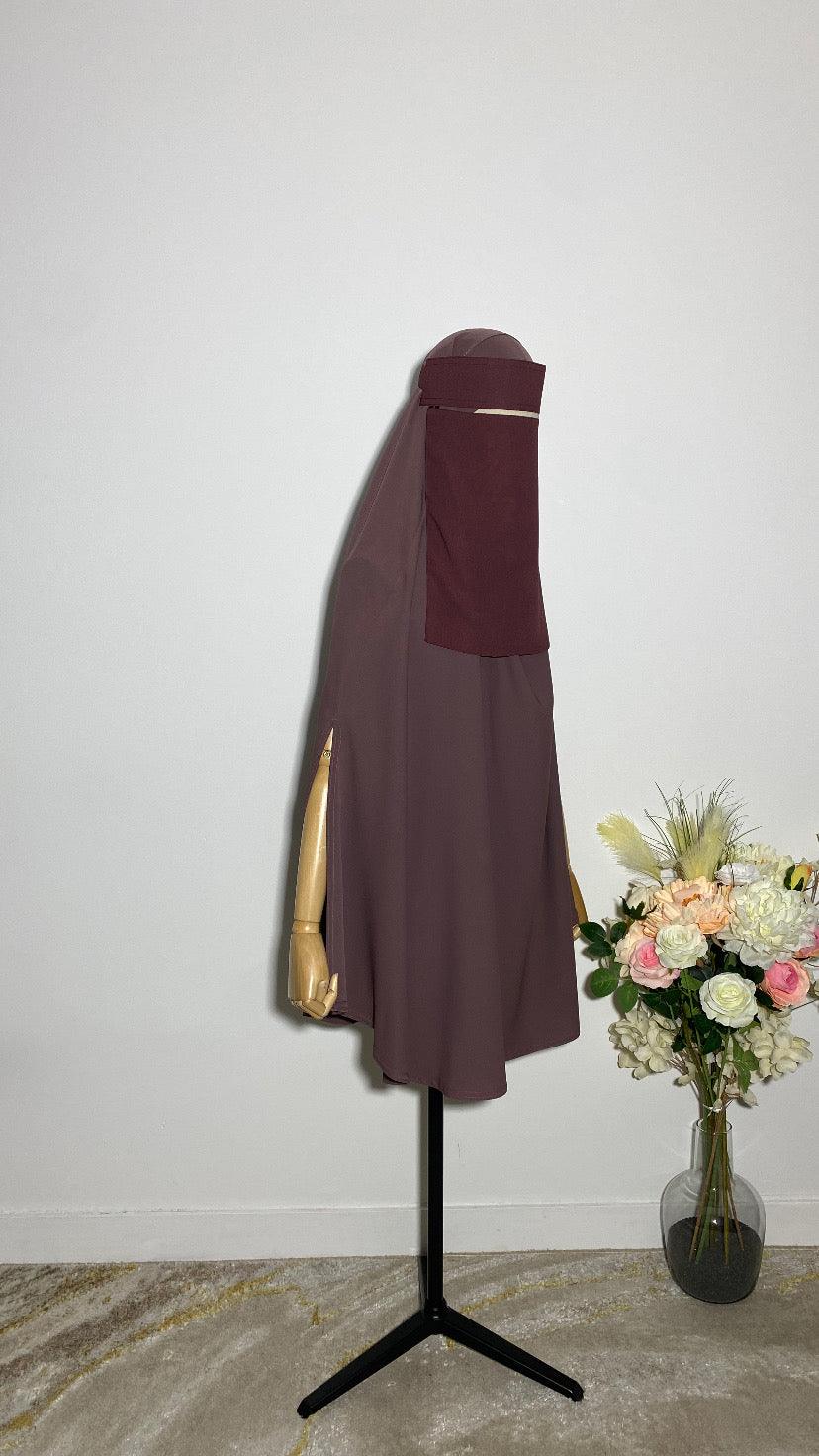 NIQAB SAOUDI BURGUNDY - BAYT AL MUMIN