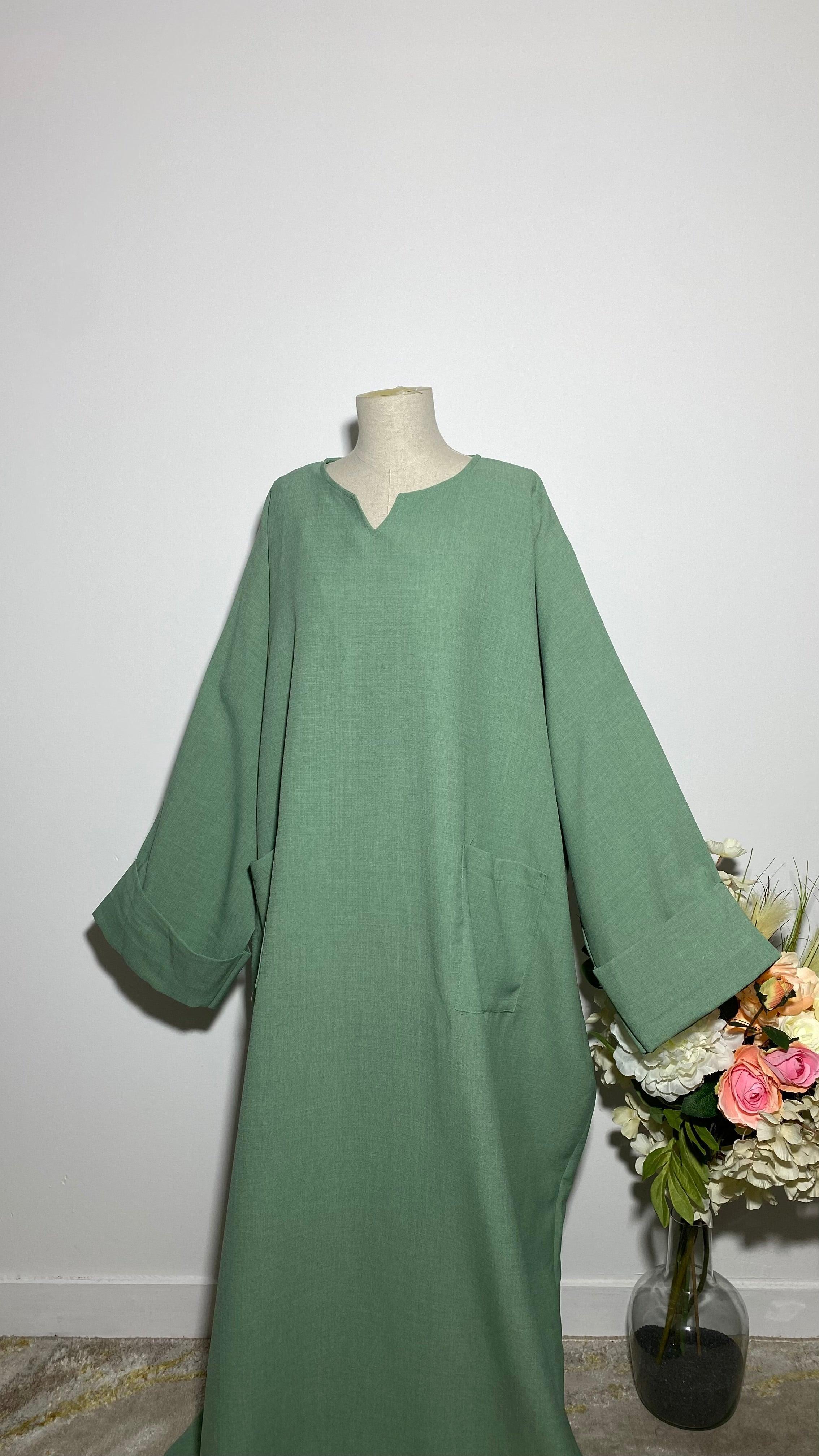 ABAYA YUMNA VERT D’EAU - BAYT AL MUMIN