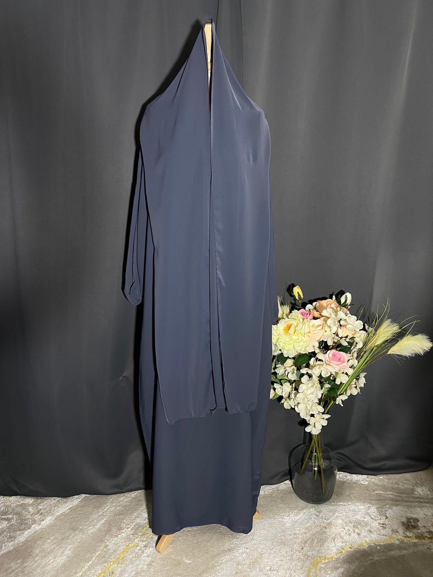 ABAYA RIHEB GRIS ANTHRACITE - BAYT AL MUMIN