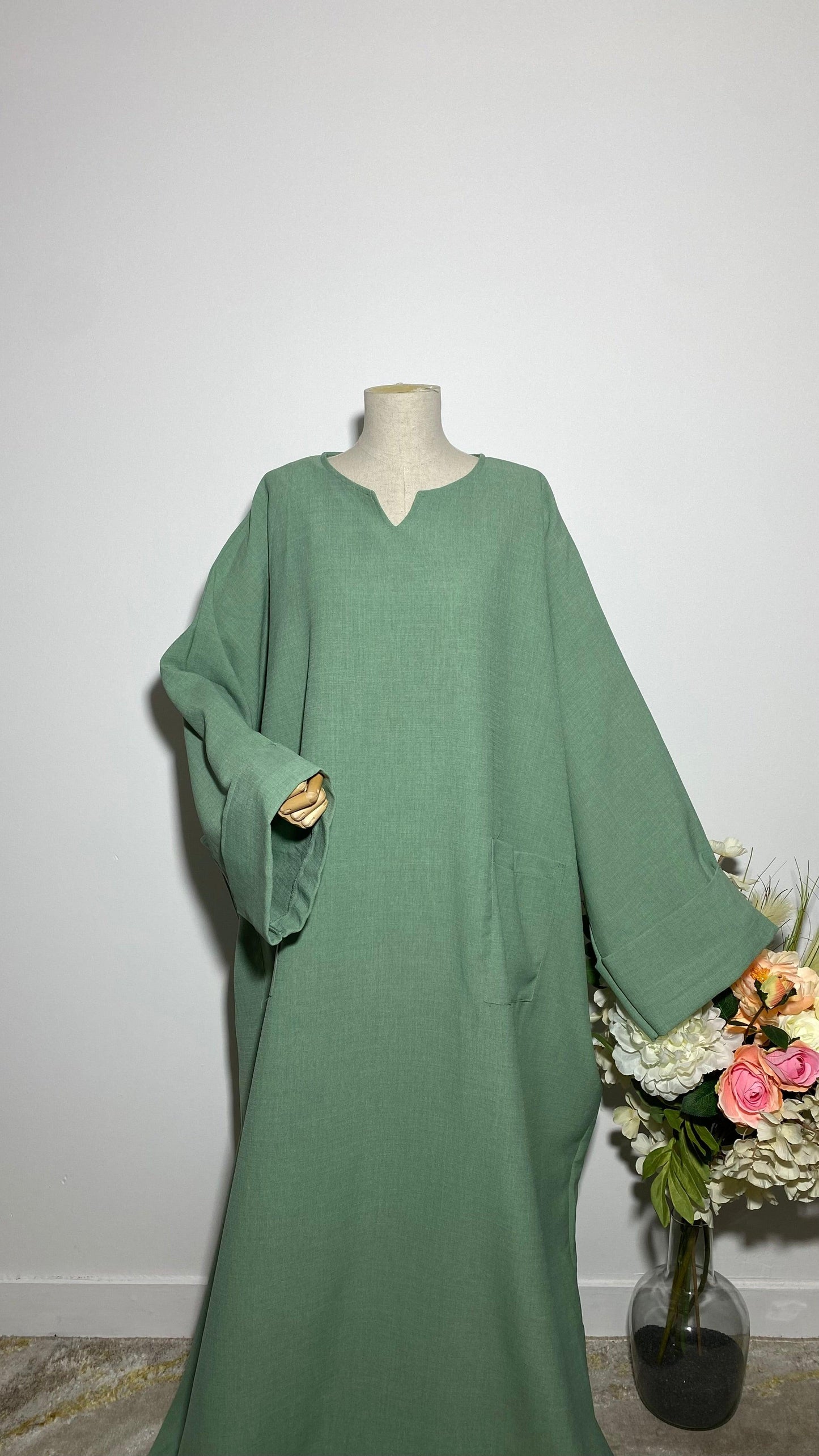 ABAYA YUMNA VERT D’EAU - BAYT AL MUMIN